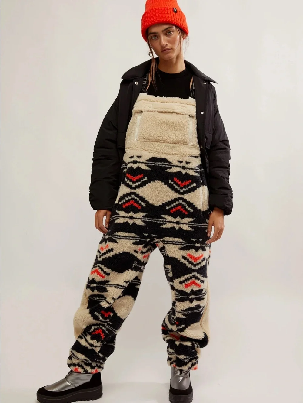 Free People Hit The Slopes Printed Salopette Overalls - Picture 2 of 4